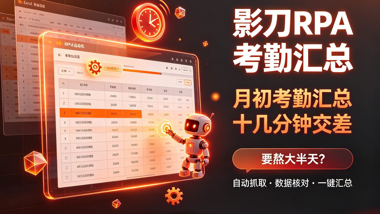 月初考勤汇总要熬大半天？影刀RPA十几分钟交差