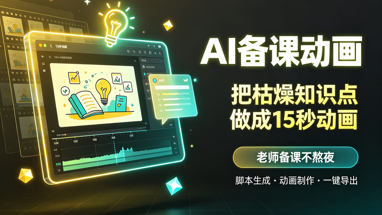 老师备课不熬夜，AI把枯燥知识点做成15秒动画