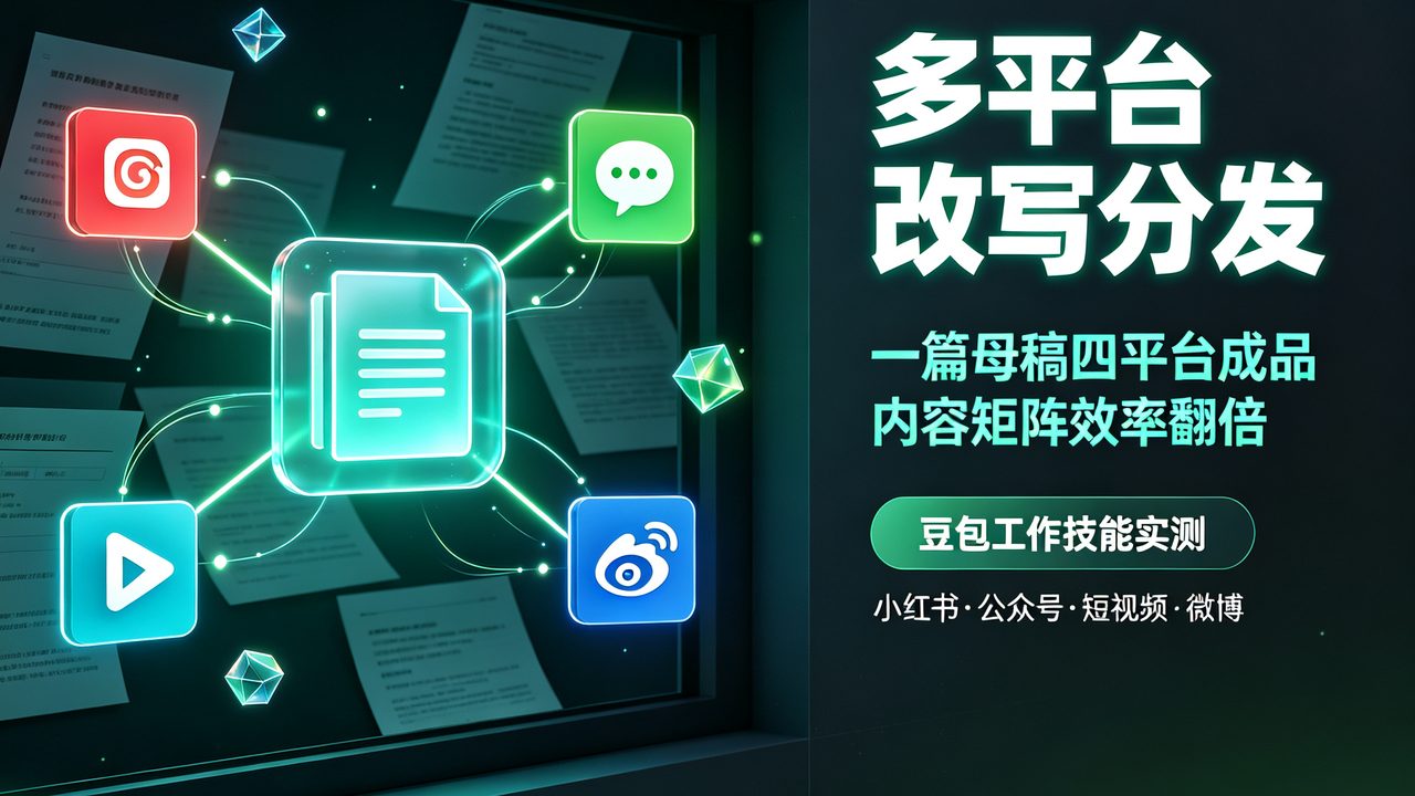 豆包工作多平台改写分发技能